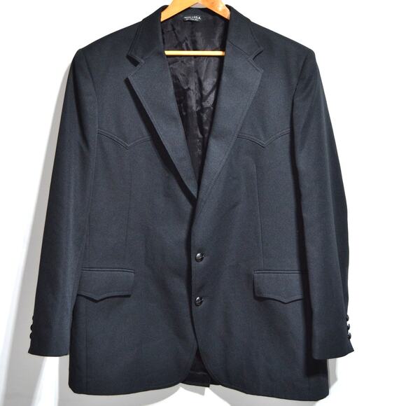 Levi's Vintage Western Wear Suit Jacket Navy Blue Blazer Cowboy Size 48L